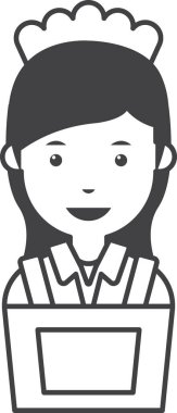 hizmetçi illüstrasyonu arka planda asgari düzeyde izole