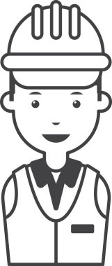 erkek mühendis illüstrasyonu arka planda asgari düzeyde izole edildi