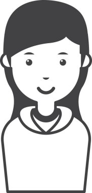 Arkadan izole edilmiş minimal tarzda kadın illüstrasyonu