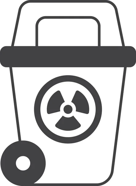 Ilustração Lixo Radiação Estilo Mínimo Isolado Fundo —  Vetores de Stock