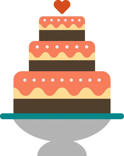 Bröllop Tårta Illustration Minimal Stil Isolerad Bakgrunden — Stock vektor