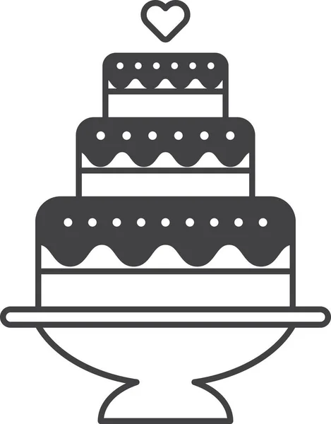 婚礼蛋糕插图 简约风格 背景孤立 — 图库矢量图片
