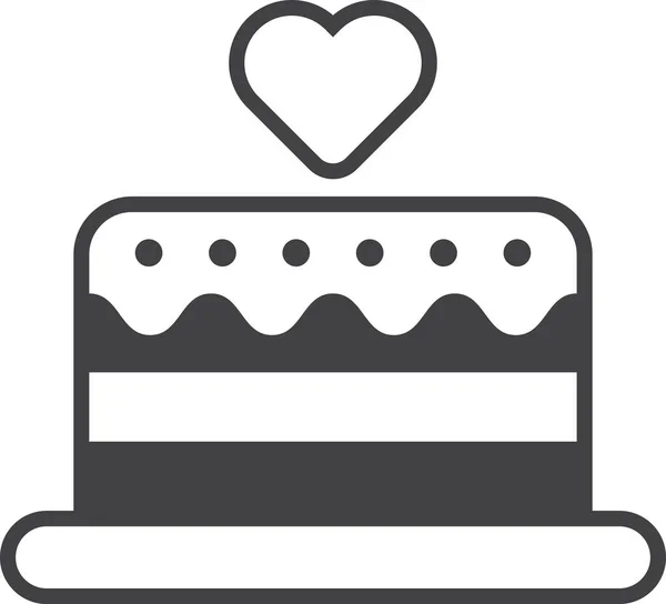 Wedding Cake Illustration Minimal Style Isolated Background — Stock Vector