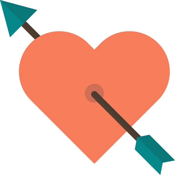 Flecha Con Ilustración Corazón Estilo Mínimo Aislado Sobre Fondo — Archivo Imágenes Vectoriales