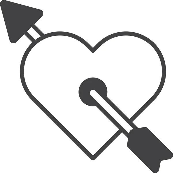 Arrow Heart Illustration Minimal Style Isolated Background — Stock Vector
