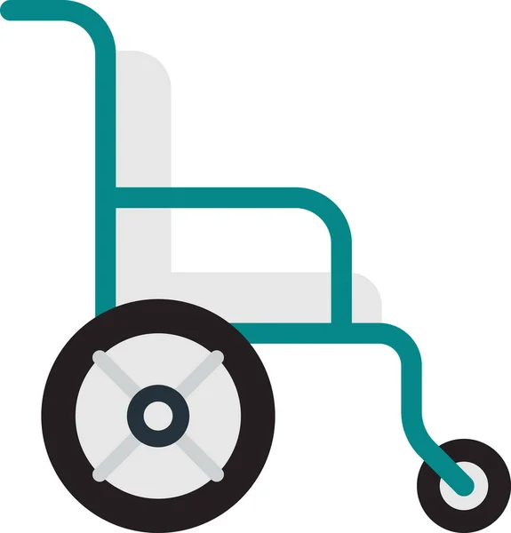 Ilustracja Wózka Inwalidzkiego Minimalnym Stylu Izolowane Tle — Wektor stockowy