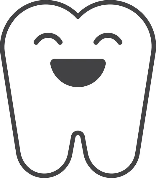 Dobre Zęby Ilustracja Minimalnym Stylu Izolowane Tle — Wektor stockowy