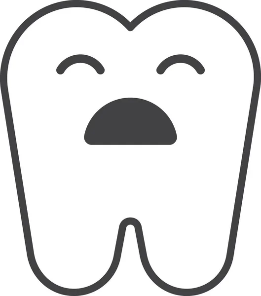 Ilustração Cárie Dentária Estilo Mínimo Isolado Fundo — Vetor de Stock