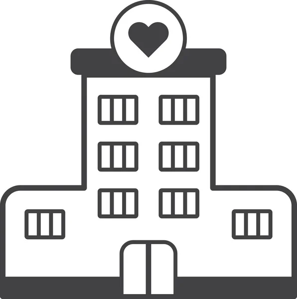 Лікарняна Будівля Ілюстрація Мінімальному Стилі Ізольована Фоні — стоковий вектор