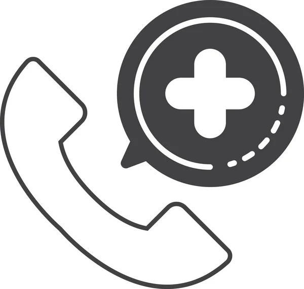 Ikona Szpitala Telefonu Ilustracja Minimalnym Stylu Izolowane Tle — Wektor stockowy