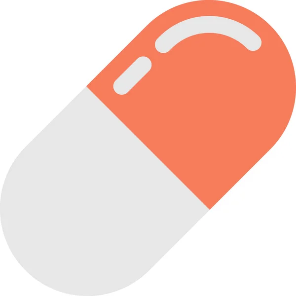 Illustration Capsule Pilule Dans Style Minimal Isolé Sur Fond — Image vectorielle