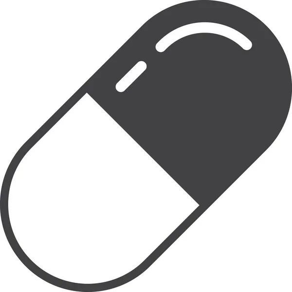 Capsula Illustrazione Pillola Stile Minimale Isolato Sfondo — Vettoriale Stock