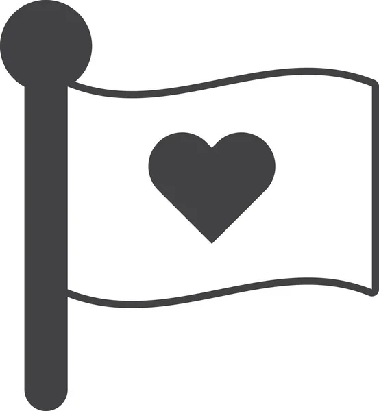 Flaga Serce Ilustracja Minimalnym Stylu Izolowane Tle — Wektor stockowy