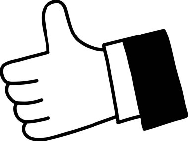 El çizimi başparmaklar yukarı ve iyi eleştiri illüstrasyonları arka planda izole