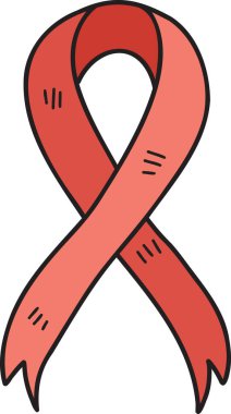 El çizimi yas kurdelesi çizimi arka planda izole edilmiş