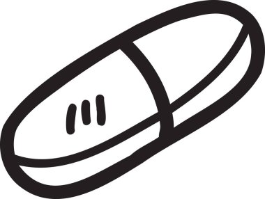 El çizimi kapsül hap çizimi arkaplanda izole