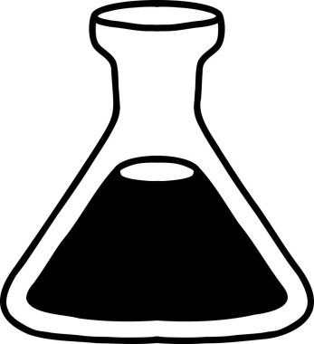 El çizimi üçgen şişe çizimi arka planda izole edildi