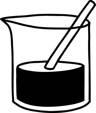 El çizimi beher şişesi çizimi arka planda izole