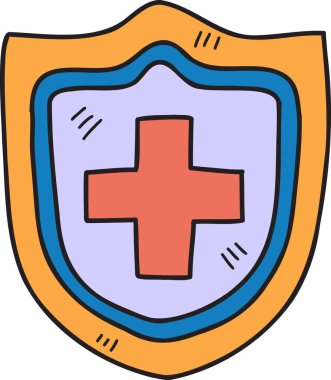 El çizimi kalkan ve artı tabela çizimi arka planda izole