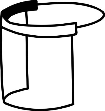 El çizimi yüz kalkanı çizimi arka planda izole edildi