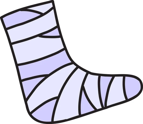Ručně Kreslené Dlaha Noha Ilustrace Izolované Pozadí — Stockový vektor