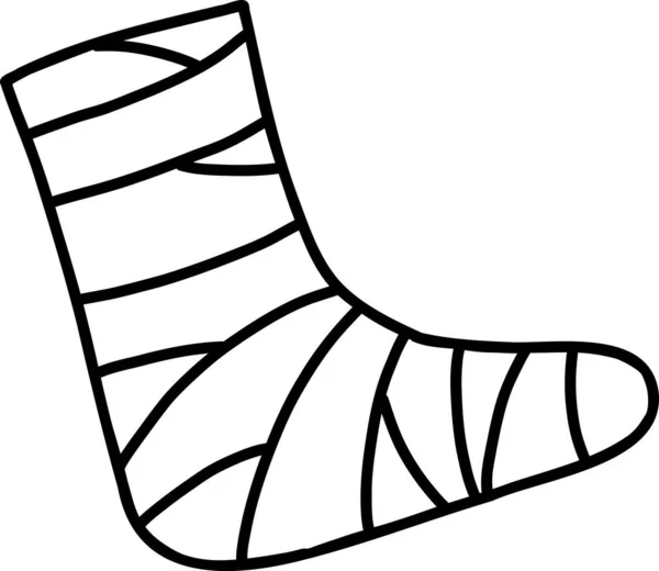 Ručně Kreslené Dlaha Noha Ilustrace Izolované Pozadí — Stockový vektor
