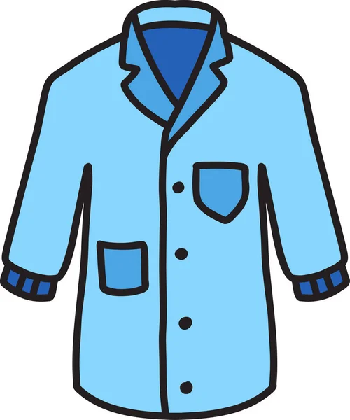Hand Ritad Läkare Uniform Skjorta Illustration Isolerad Bakgrunden — Stock vektor