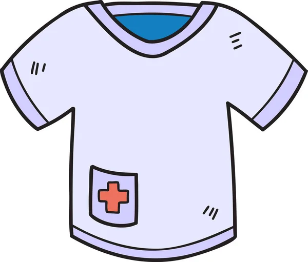 Médico Dibujado Mano Uniforme Camisa Ilustración Aislado Sobre Fondo — Vector de stock