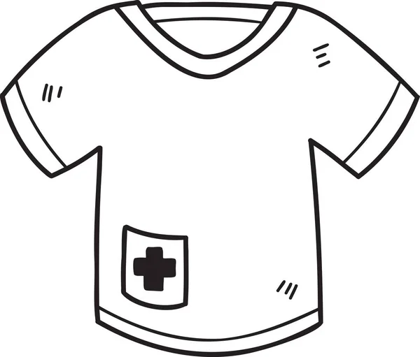 Hand Getekend Arts Uniform Shirt Illustratie Geïsoleerd Achtergrond — Stockvector