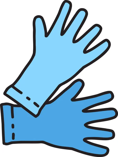Handgetekende Medische Handschoenen Illustratie Geïsoleerd Achtergrond — Stockvector