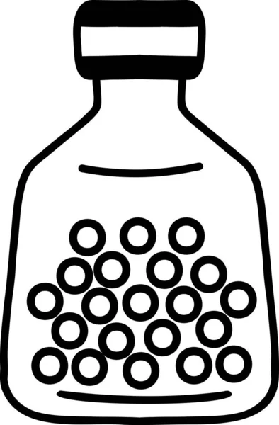 Ручной Рисунок Таблетки Бутылки Лекарствами Иллюстрация Заднем Плане — стоковый вектор