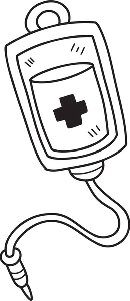 Handgezeichneter Sole Beutel Für Krankenhaus Illustration Isoliert Auf Hintergrund — Stockvektor