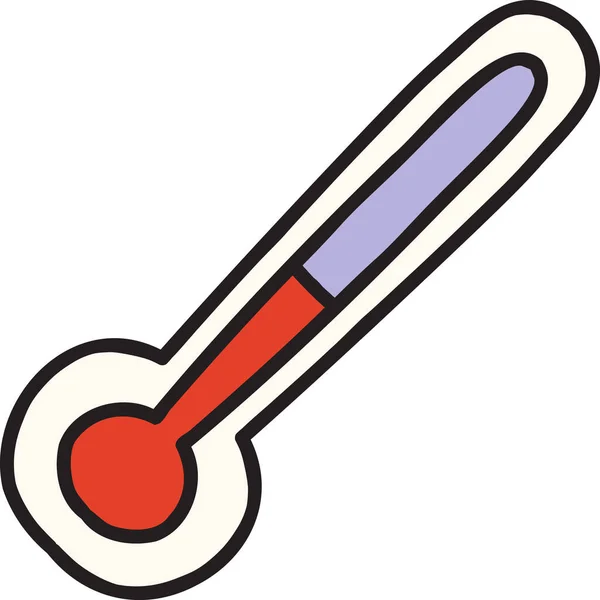 Handgezeichnete Thermometerdarstellung Isoliert Auf Dem Hintergrund — Stockvektor