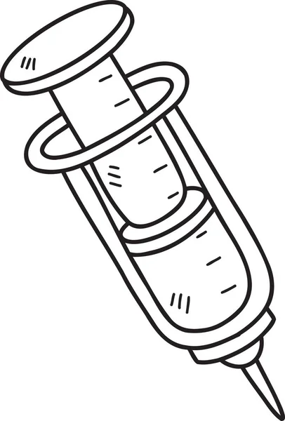 Hand Drawn Syringe Illustration Isolated Background — Stock Vector
