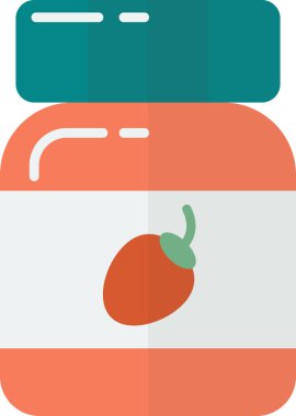 Arka planda en az düzeyde izole edilmiş çilek reçel kavanozu çizimi