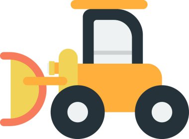 Arka planda izole edilmiş en az biçimdeki dozer illüstrasyonu