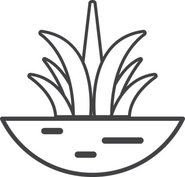 Çimen ve zemin illüstrasyonları arka planda en az düzeyde izole edilmiş