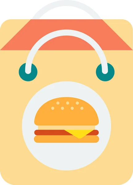 Мешок Гамбургер Иллюстрация Минимальном Стиле Изолированы Заднем Плане — стоковый вектор
