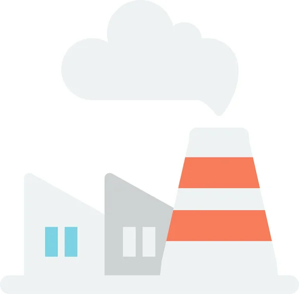 Factory Smoke Illustration Minimal Style Isolated Background — Stock Vector