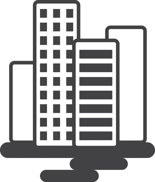 High Rise Buildings Illustration Minimal Style Isolated Background — Stock Vector