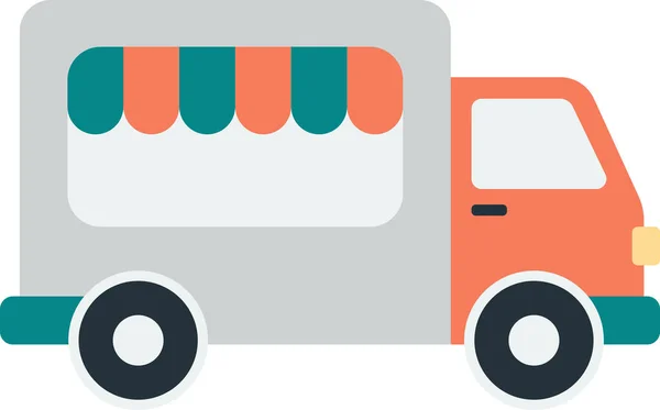 背景上孤立的最小风格的食品卡车插图 — 图库矢量图片