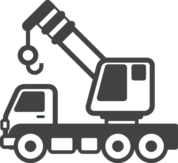 Crane Truck Illustration Minimal Style Isolated Background — Stock Vector