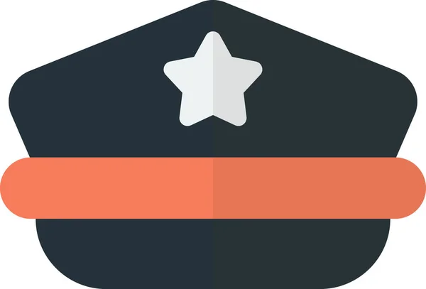 Chapeau Police Étoiles Illustration Dans Style Minimal Isolé Sur Fond — Image vectorielle