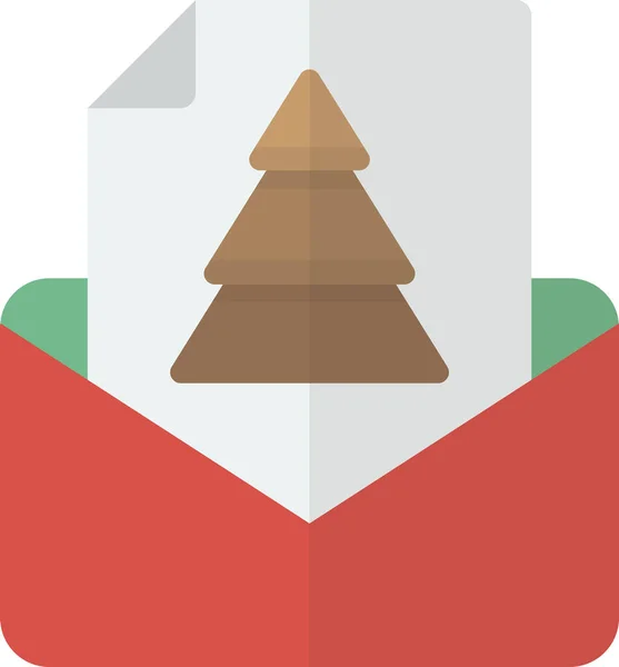Tarjeta Invitación Navidad Ilustración Estilo Mínimo Aislado Fondo — Vector de stock
