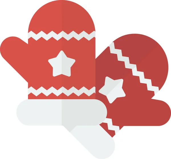 Christmas Gloves Illustration Minimal Style Isolated Background — Stock Vector