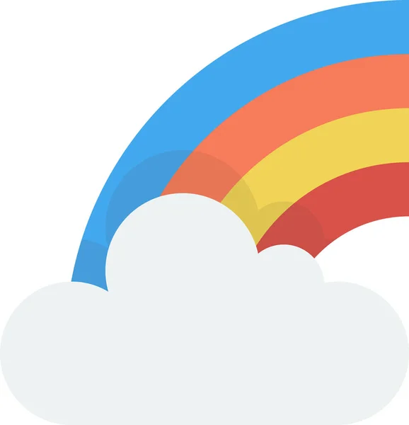Arco Iris Nubes Ilustración Estilo Mínimo Aislado Sobre Fondo — Vector de stock