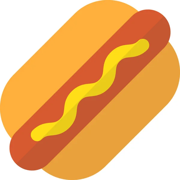 Hot Dog Bułki Ilustracja Minimalnym Stylu Izolowane Tle — Wektor stockowy
