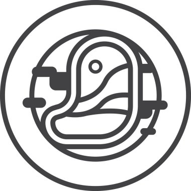 Arka planda en az izole edilmiş domuz eti ya da biftek illüstrasyonu