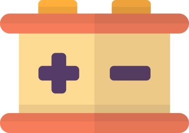 Arkaplanda en az biçimdeki araba çizimi için pil izole edildi