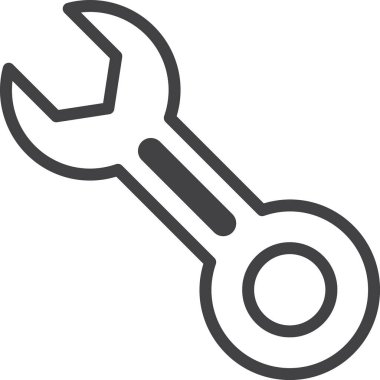 Arka planda izole edilmiş asgari biçimde ingiliz anahtarı illüstrasyonu